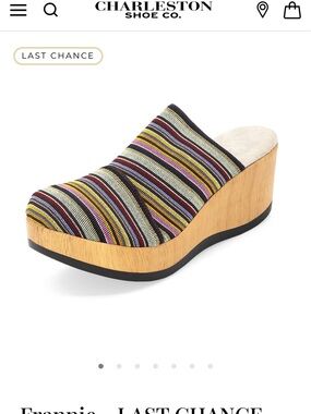 CHARLESTON SHOE CO. Multicolor Striped Wedge Mule